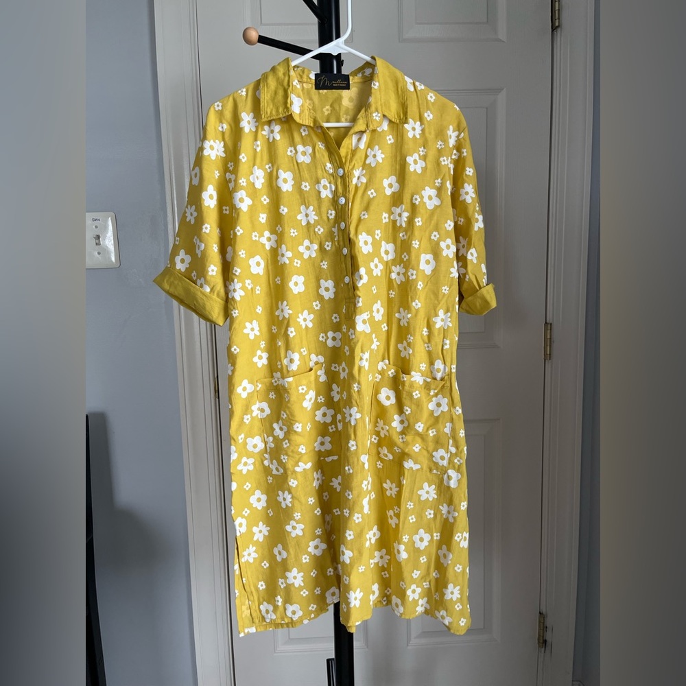 Mondlune - Yellow & White Floral Loungewear/Dress